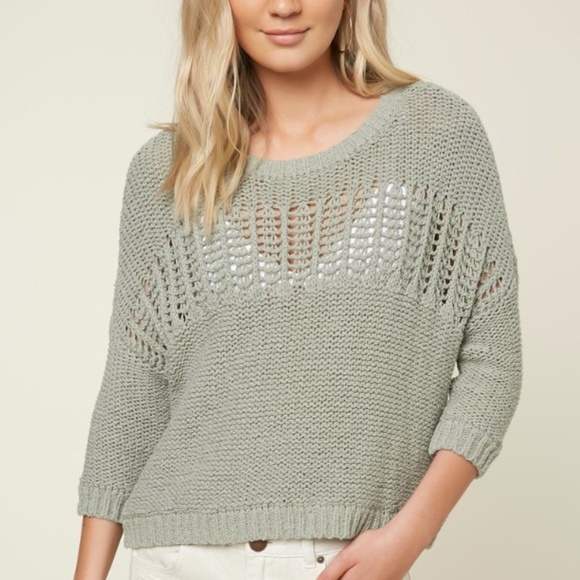 O'Neill Sweaters - NWT O'Neill waverly sweater green knit sweater top